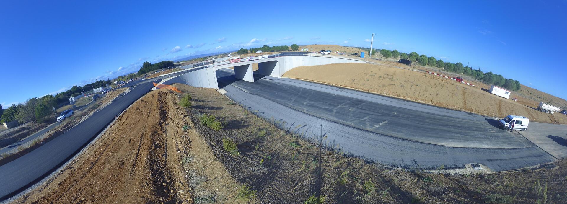 Rocade de Béziers - chantier de l'Ardide - ponts du nouveau giratoire - dec 2025